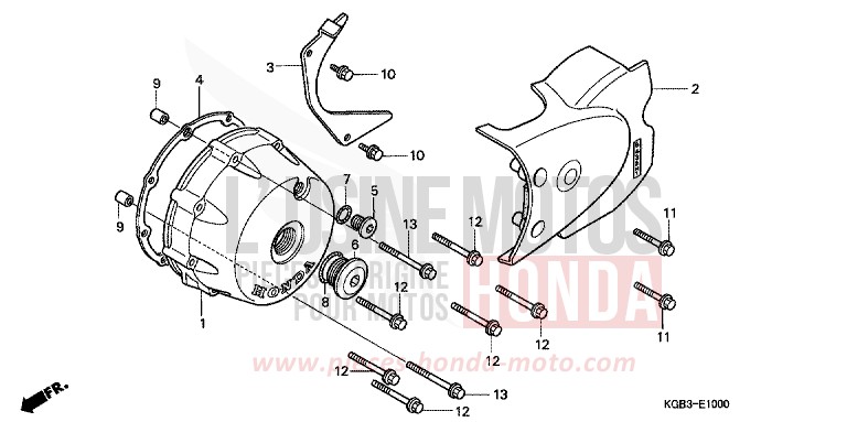 LEFT CRANKCASE COVER for Shadow VT125C CANDY GLORY RED-U (R101) from 1999